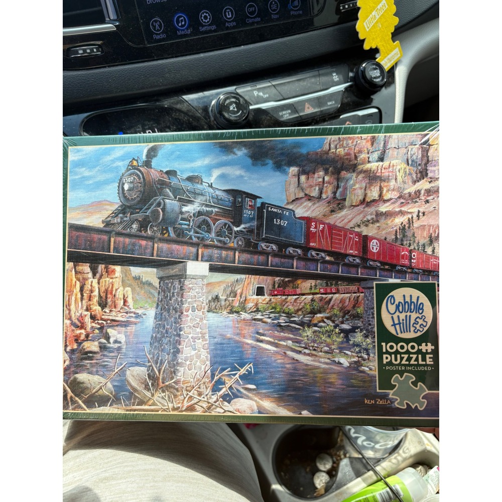 Cobble Hill Stone Steel and Steam 1000 Piece Jigsaw Puzzle Santa Fe Train New
